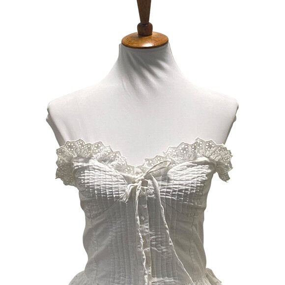 Reclaimed Vintage Strapless Top White Size 6 - Picture 7 of 15